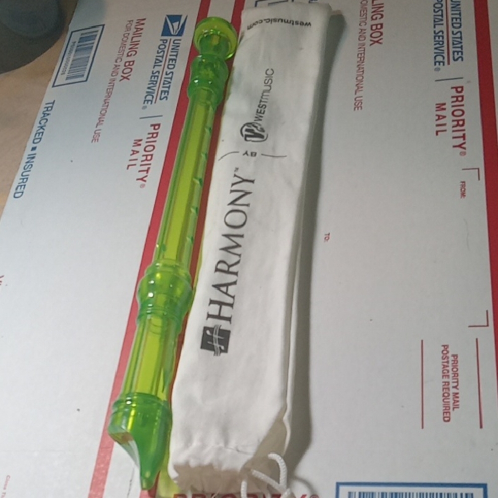 (101) Yamaha Lime Green Recorder (Flute) Musical Instrument